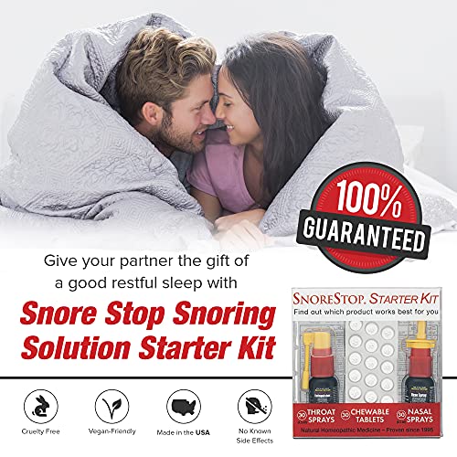 Snore Stop Snoring Solution Starter Kit, Natural AntiSnoring Aid, Snoring Relief for Restful