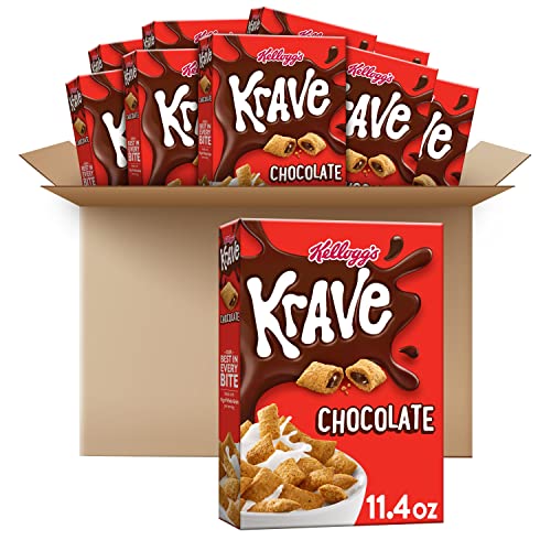 Kellogg's Krave, Breakfast Cereal, Chocolate, Filling Made with Real
