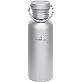 Boundless Voyage Titanium Water Bottle with Lid Wide Mouth Leak-Proof Reusable Sport Drinking Bottle for Camping Hiking Picnic Climbing Running Tea Coffee (600ml)