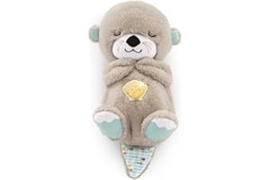 Fisher-Price Baby Toy Soothe 'n Snuggle Otter Portable Plush Sound Machine with Music Lights & Breathing Motion for Newborns 0+ Months