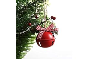 WONSUNSS 18 PCS Christmas Jingle Bells Ornaments in Red, White, Green - Tree Pendant, Holiday Party Supplies for Christmas Decor, Wreath, Window Memorial Ornament (Bell-2)