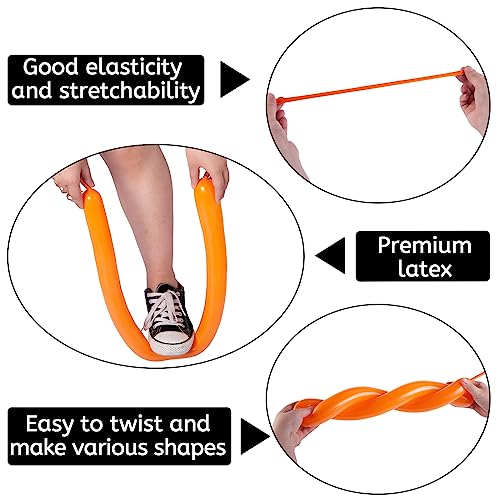 LovesTown 150PCS Twisting Balloons for Animal Shapes, 260 Long Balloons Magic Balloons 12 inch Animal Balloons Bulk for Birthday Clown Wedding Party Decor 17 Assorted Colors