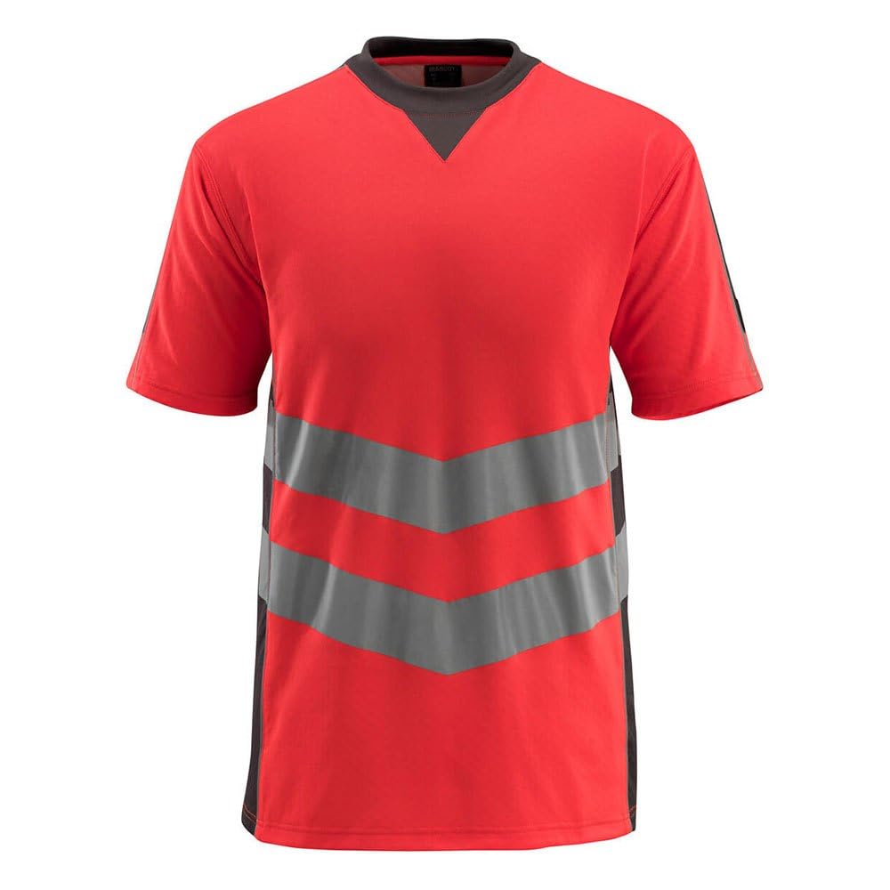 Mascot 50127-933-22218 Sandwell Safe Supreme Modern Fit Class 2 T-Shirt, Size 2XL, Hi-Vis Red/Dark Anthracite