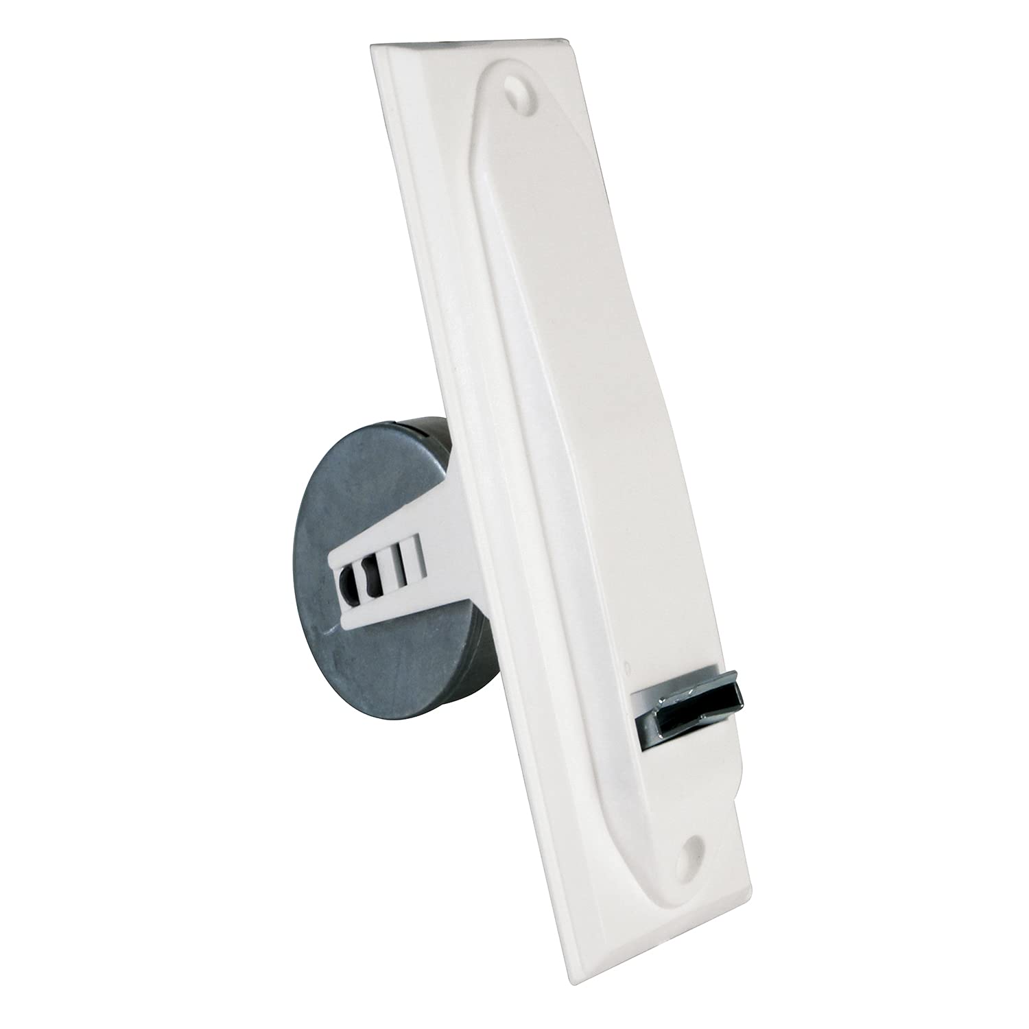 Amig - Inlet Belt Winder for Roller Shutters Compact Flush Mount Metal with White Plastic Cover Simple and Timeless Design Dimensions: 6.2 x 20 x 11.5 cm