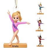 Personalized Gymnastics Ornament, Custom Gymnastics Ornament for Girl, 2D Flat Acrylic Ornament, Gift for Young Gymnasts, Daughters, or Granddaughters (Girl 03)