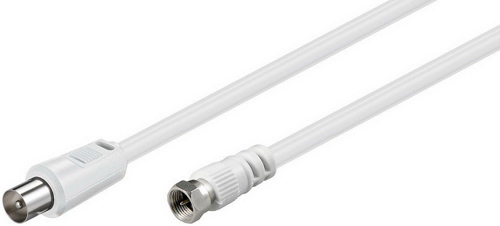 Goobay 27036 SAT/Antenna adapter cable (<70 dB) 2x shielded - F male > Coaxial male