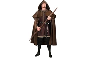 JPXH Medieval Cloak with Hood Renaissance Witch Cape Halloween Costume