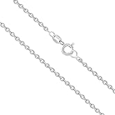 Sterling Silver Chain Necklace for Women Cable 1.5mm Tarnish Resistant Responsibly Sourced - Non-Migrating Clasp Design - Sterling Silver Chain Necklace - Italian Made in Italy - Quality Durable Sturdy 1.5mm Chain for Women - Quality Gift Box - 925 Sterling Silver Chain Necklace, 14" - 36"