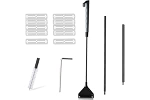 Reaindeer 26 Inch Algae Scraper Cleaner Aquarium Cleaning Tool, 3 in 1 Stainless Steel Aquarium Glass Algae Scraper with 10 B