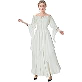 IWQBQ Renaissance Dress Women Medieval Costume Long Sleeve Victorian Dresses