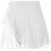 Lusofie Dance Skirts for Women with Elastic Ties Short Ballet Skirt Sheer Chiffon Adjustable Women's Ballet Wrap Skirt Adult