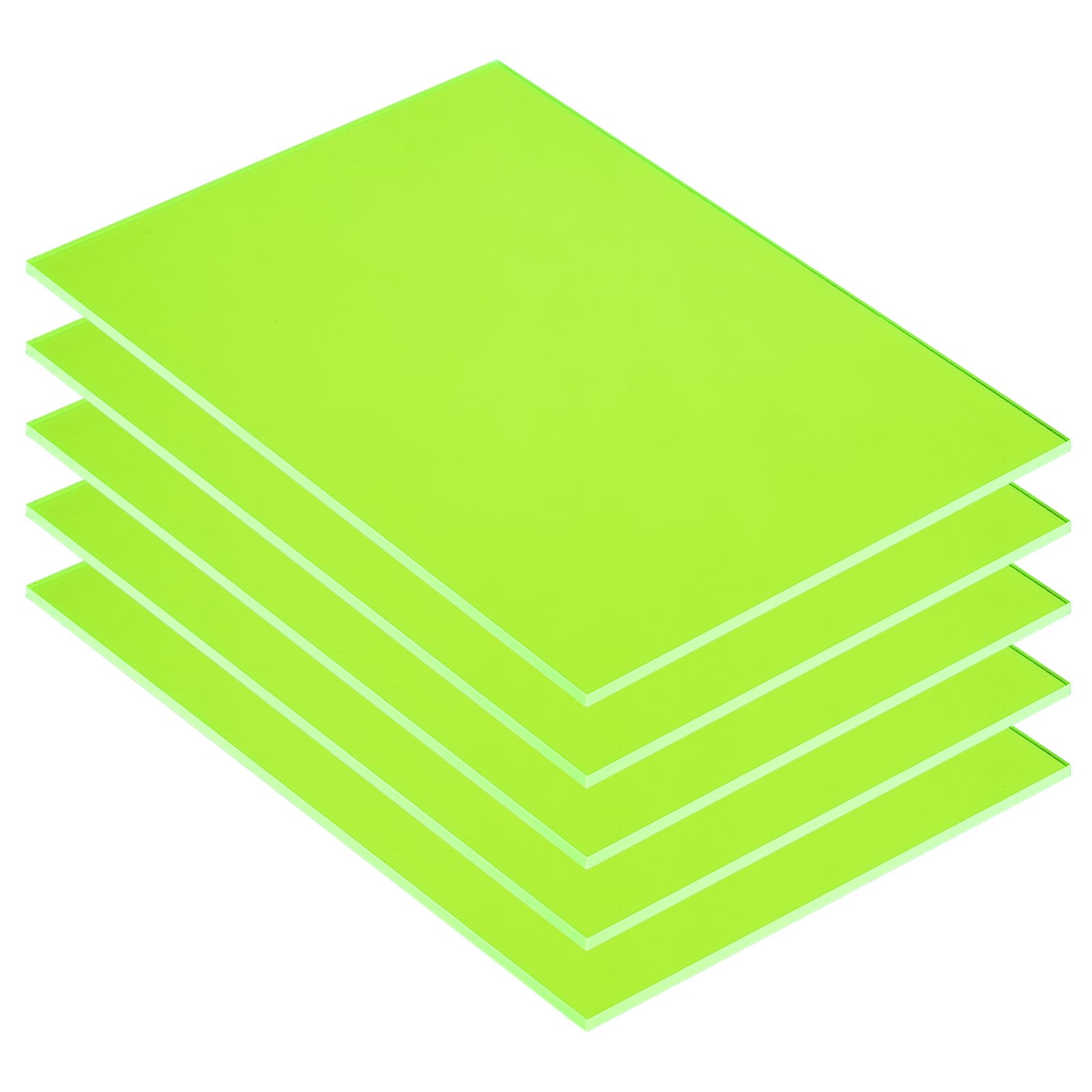 Photo 1 of MECCANIXITY 5 Pcs PMMA Acrylic Sheets Colored Transparent 7 x 5Inch Fluorescent Green Acrylic Sheets for DIY Projects, Art, Crafting, Laser Cutting & Engraving