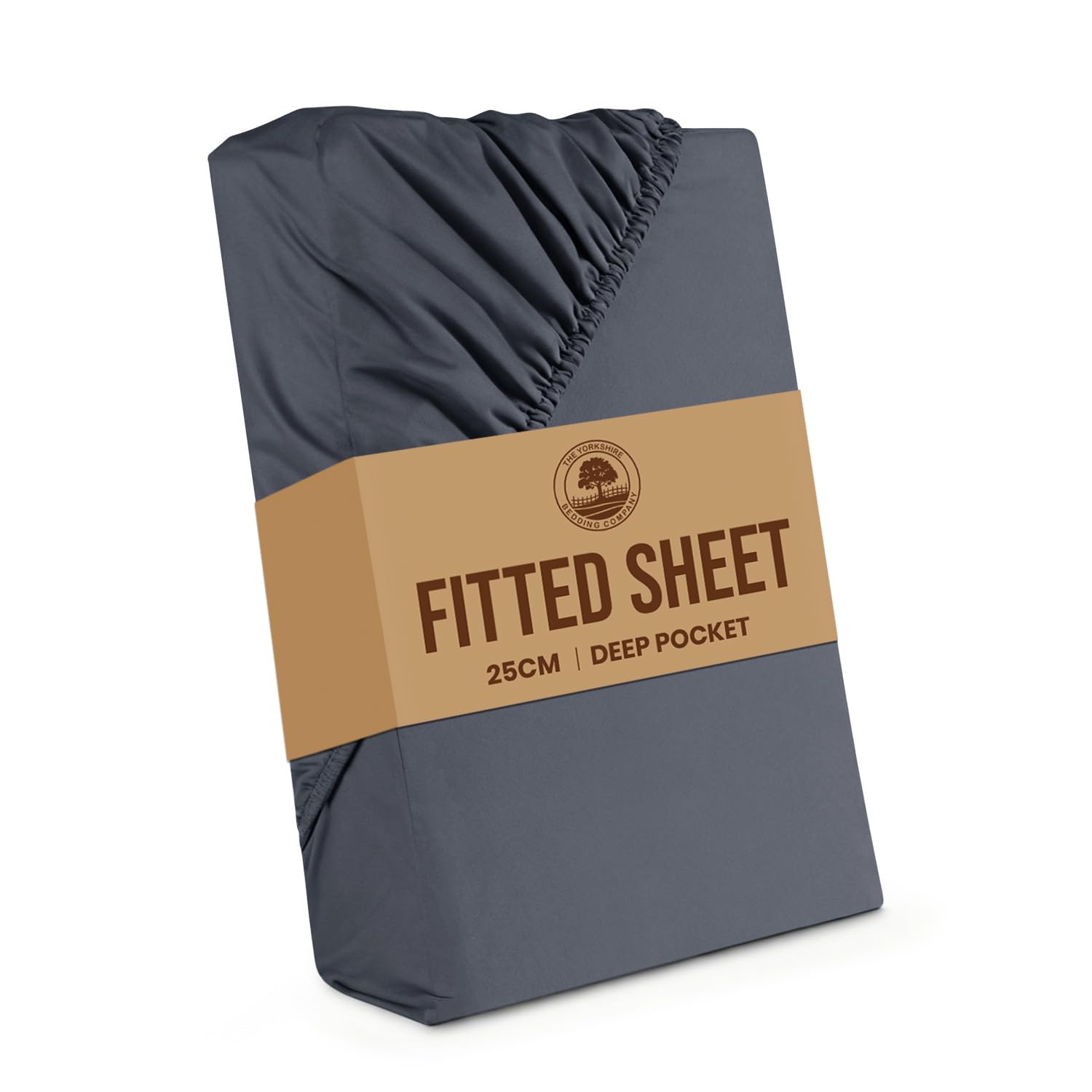 Yorkshire Bedding King Size Fitted Sheets 25 CM Deep Charcoal Bed Sheets with Elastic Corners Soft Brushed Microfiber Fabric Breathable Shrinkage & Fade-Resistant Bedsheets — image 1