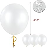 HYKJNBW Pearl White Balloons 50 Pack 12 Inch Thick Latex Birthday Wedding. view 2