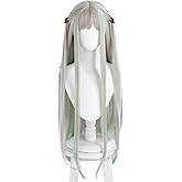 JCvCX Anime Yashiro Nene Wig Gray Mixed Light Green Long Straight Party Hair Cosplay Props Halloween