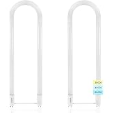 LUXRITE U Bend LED Tube Light, T8 T12, 17.5W (32W Equivalent), 3CCT, 2 Pack | 3500K | 4000K | 5000K, 2100 Lumens, Fluorescent Light Tube Replacement, Direct or Ballast Bypass, UL Certified, G13 Base