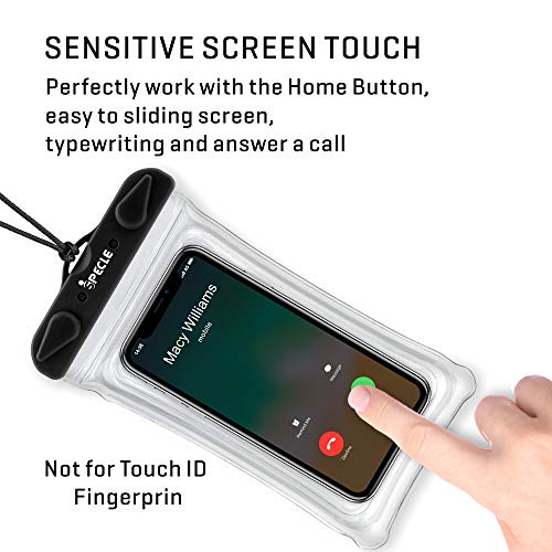 iSPECLE Waterproof Phone Pouch, 4 Pack Clear Waterproof Case Underwater Phone Pouch Bag Floating for Mobile Phone Galaxy Google Pixel LG HTC Black White Green Orange up to 6.5\