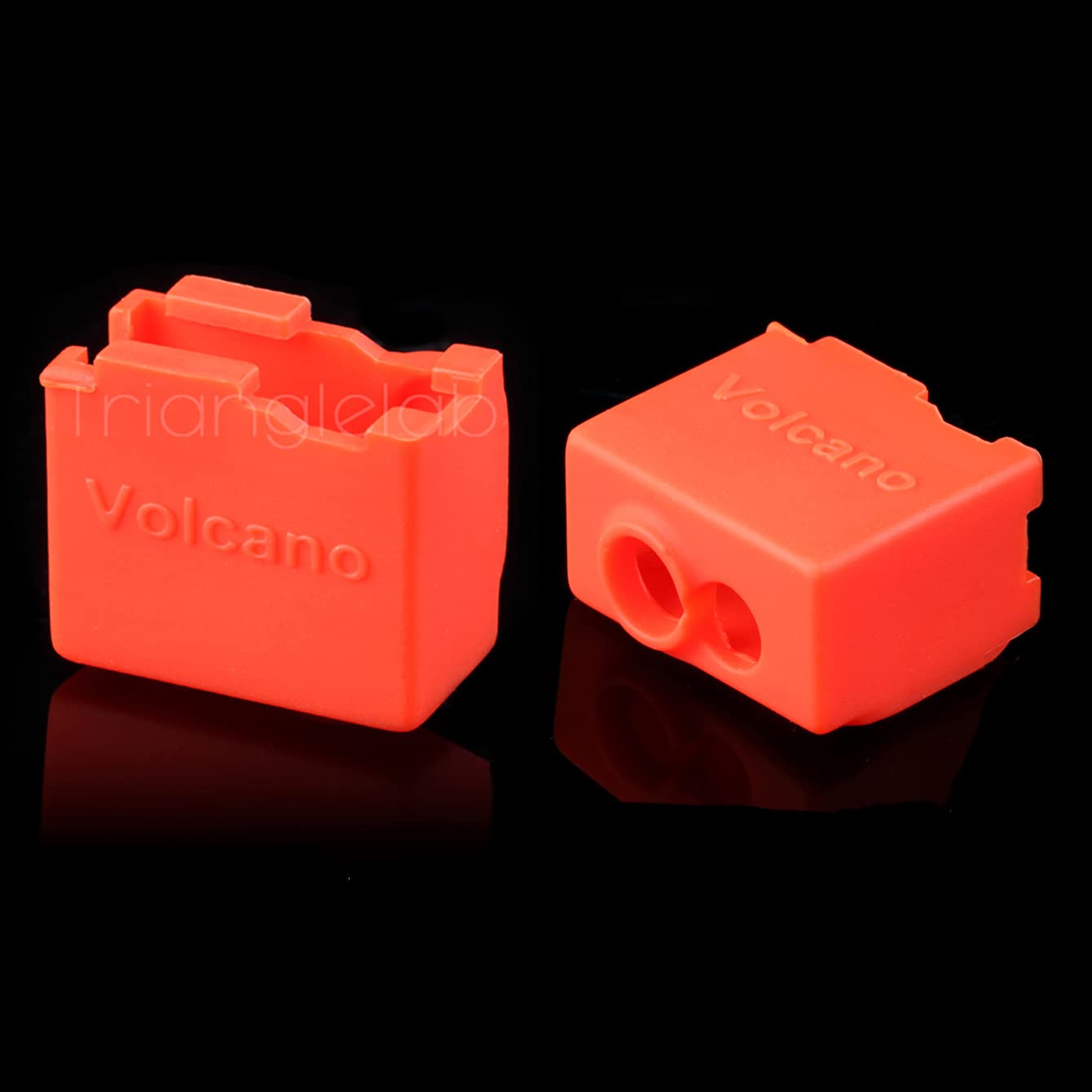 POLISI3D High Temperature Plated Copper Heater Block Compatible with Volcano Hotend PT100 Cartridge Sensor DDB Extruder 3D Printer (Silicone Socks)