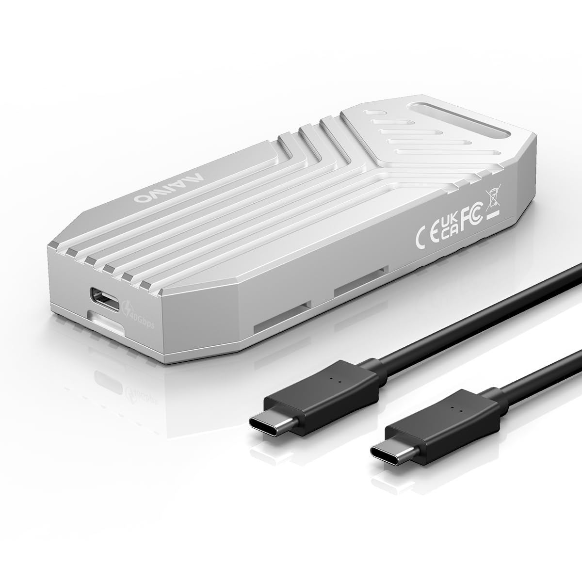 Photo 1 of MAIWO 40Gbps M.2 NVMe SSD Enclosure with Cooling Fan Aluminum Shell Tool Free, Support 2280 B-Key B+M-Key PCIe NVMe SSD, Up to 8TB Capacity, Compatible with Thunderbolt3/4 USB4/3.0/2.0 (K1695F)