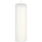 Mega Candles 1 pc Unscented Solid White Pillar Candles, Hand Poured Premium Wax Candle 2 Inch x 6 Inch, Home Décor, Spas, Weddings, Occasions, Party, Centerpieces, Holidays, Vigils, Prayers
