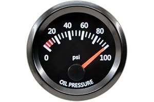 ESUPPORT Universal Car 52mm Pointer Oil Pressure Gauge Meter Kit Press PSI White LED Light Pointer Indicator Dail Display Ele