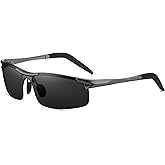 JOLLYNOVA Mens Sports Polarized Sunglasses UV Protection Sunglasses for Men,Ultralight Cools Al-Mg Frame Glasses