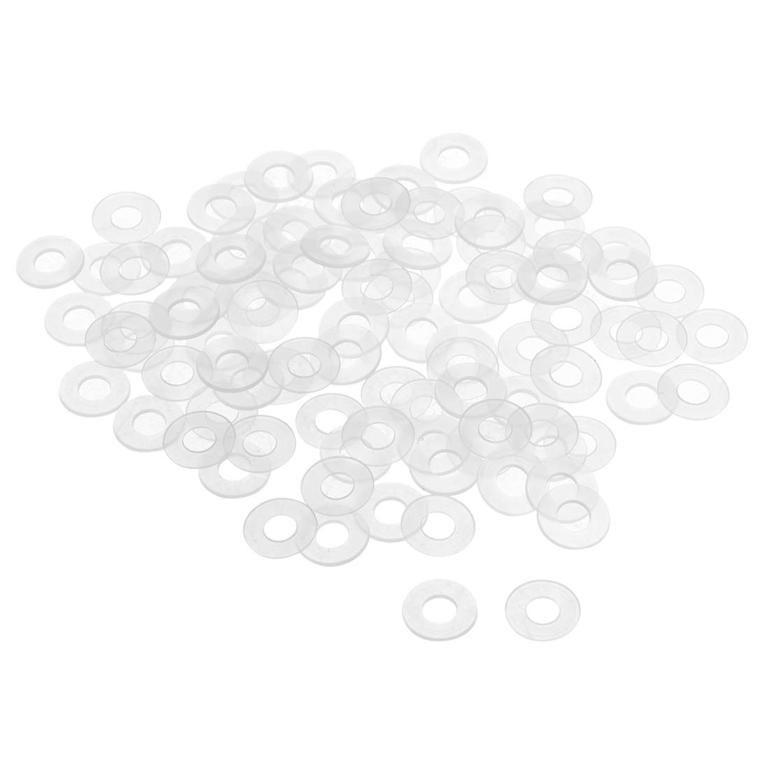 sourcing map Nylon Flat Washers M6 13mm OD 6mm ID 1mm Thickness Sealing Gasket for Faucet Pipe Water Hose, Clear, Pack of 300