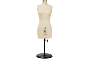 lavandeform Half Scale Dress Form Pro Size 8 detailed mini version of mannequin（Not Adult Full Size Fully Pinable Dressmaker Dummy.1/2 Female Mannequin for Pattern Making (Beige, 8)