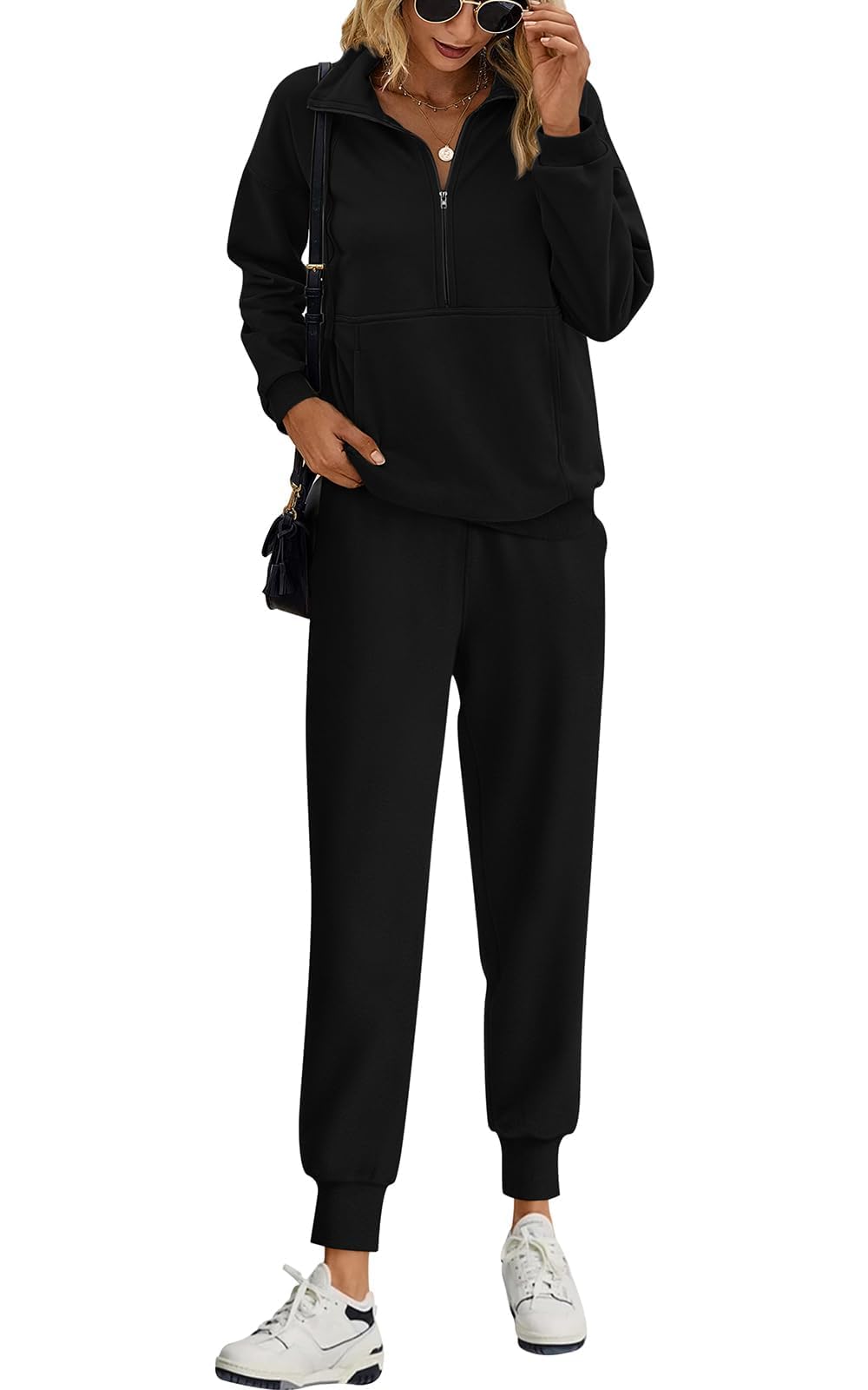 Photo 1 of PRETTYGARDEN Women Fall 2025 Sweatpants Lounge (Black, Large)