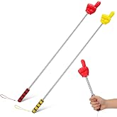 2Pcs Extendable Pointer Finger Stick, 37 Inch Extra Long Telescopic Teachers Pointer for Classroom, School Presentation, Whiteboard, Blackboard, Classroom Supplies (Red + Yellow)