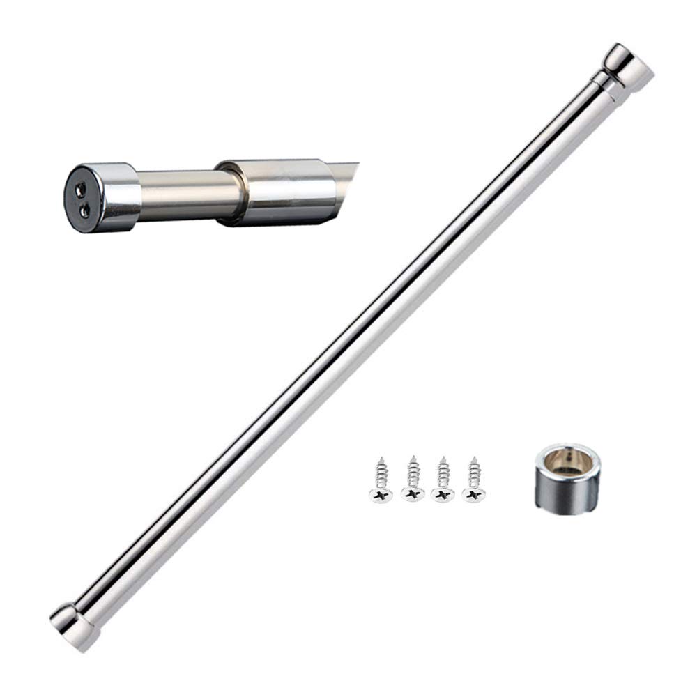 Sinzau 19.7-31.5 inches Extendable Wardrobe Rod, Stainless Steel Wardrobe Rail Tube with End Sockets