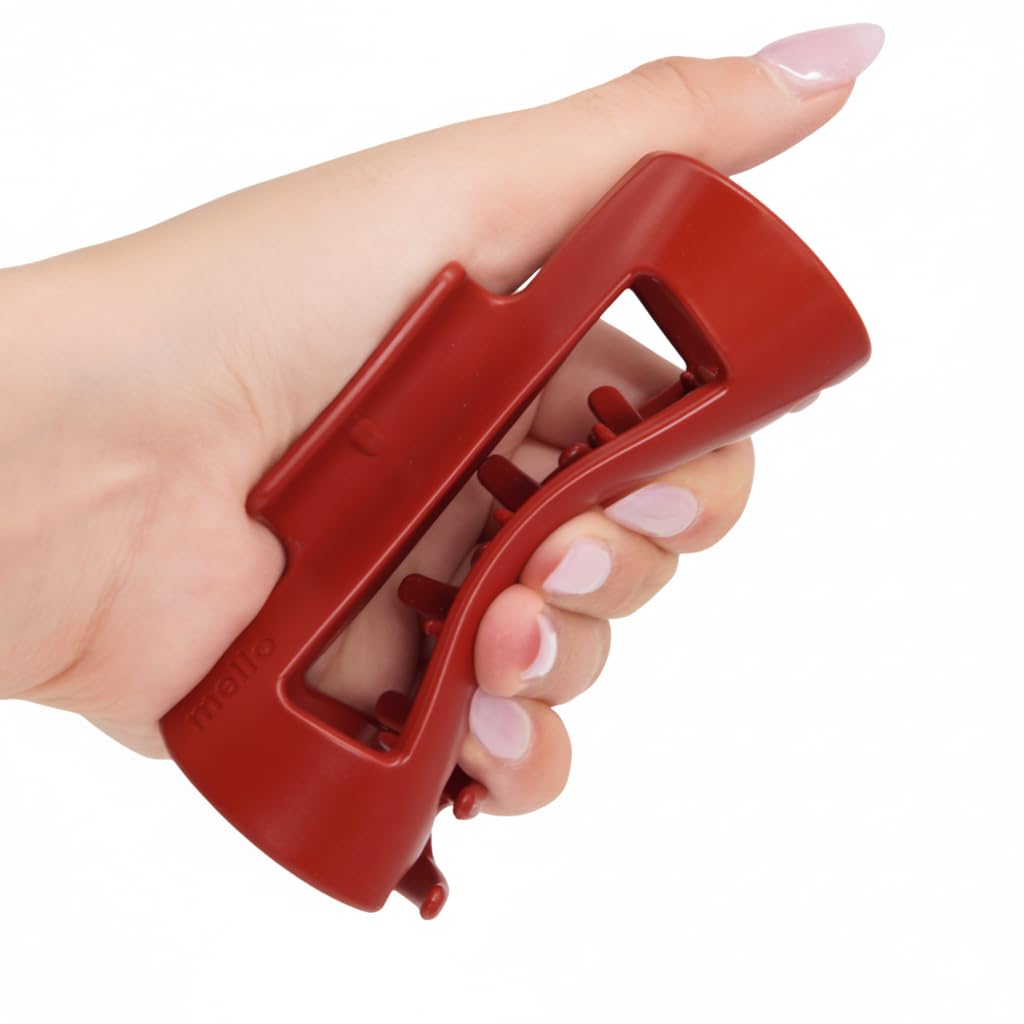 Photo 1 of The Original Mello Hair Claw Clip Squishy Claw Clip Made in Korea Patent Pending 30021976 (Red, Medium)