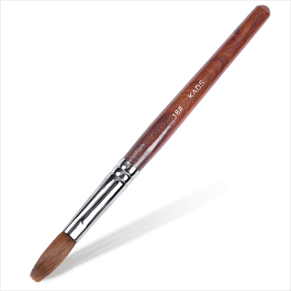 KADS Kolinsky Sable Acrylic Nail Art Brush Red Wood Pen Nail Brush for Nail Art Manicure Tool (18#)