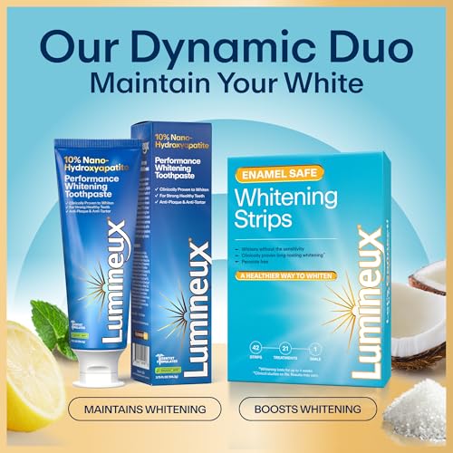 Lumineux 10% Nano Hydroxyapatite Performance Whitening Toothpaste - Fluoride Free & Gentle Whitening - Clinically Supported & NASA-Developed nHA for Strong Enamel & Bright, Smooth Teeth (3.75 oz)