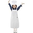 ESHATO Kids Chef Apron and Hat Set, Cotton Material Child Chef Costume, Perfect for 5 to12 Years Old Children Cooking, Baking
