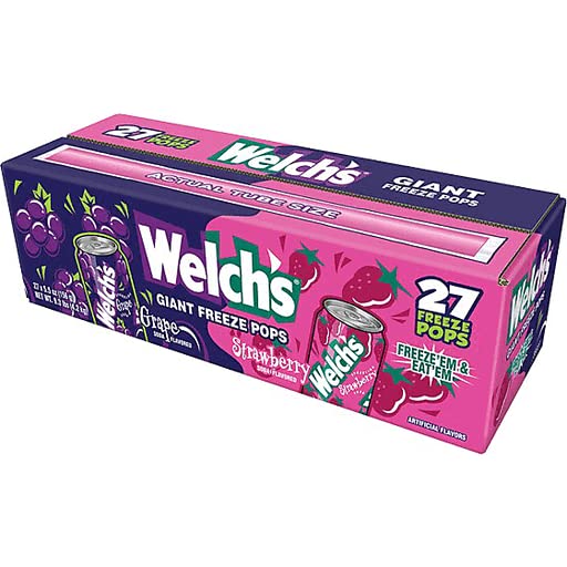 Welch's Soda Giant Freeze Pops, 5.5 Ounce Jumbo Ice Pops, Bulk Variety