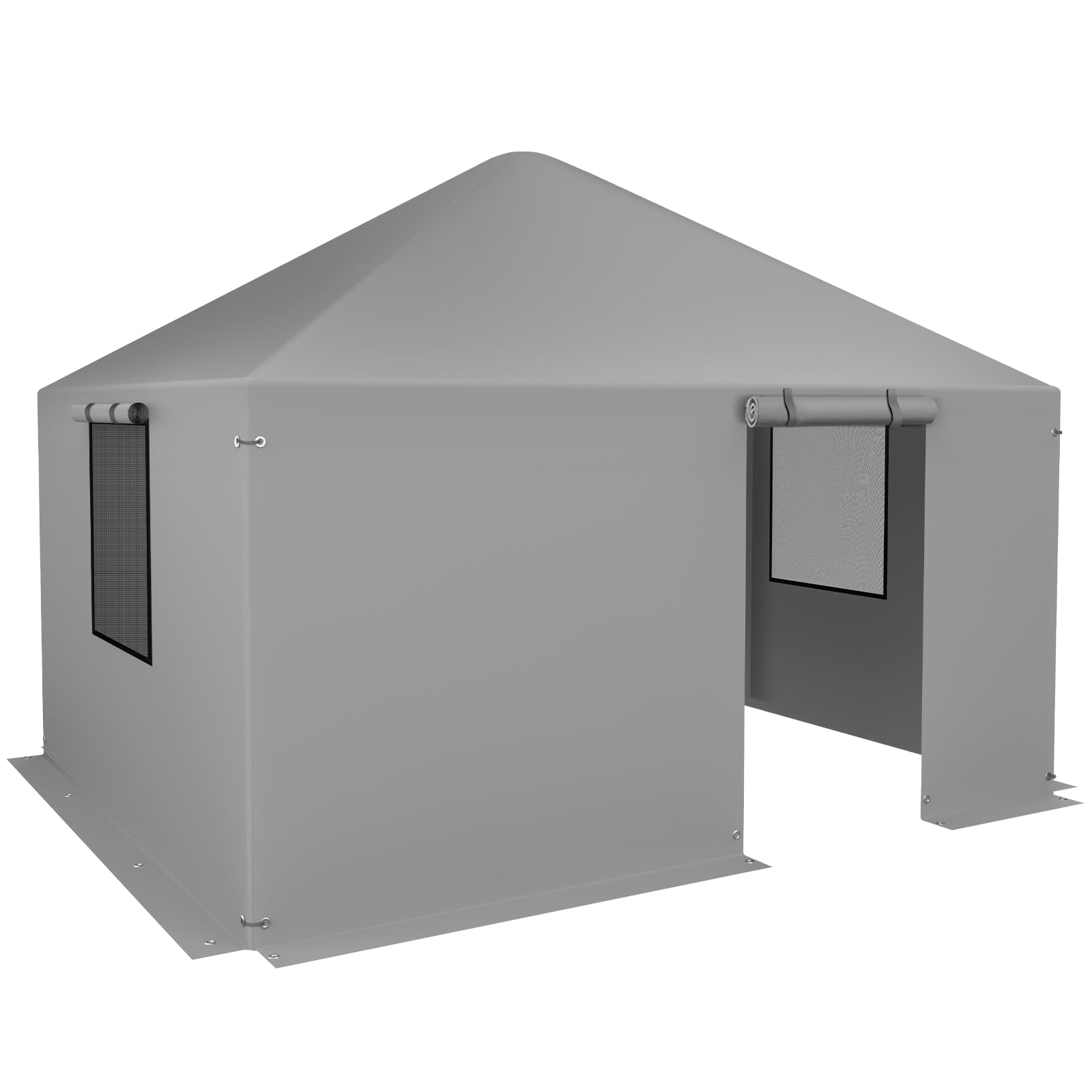 Photo 1 of 10'x12' Universal Winter Gazebo Cover Plus for Hardtop Gazebos, Outdoor Waterproof Enclosed Storage Shelter Covers with Sidewalls&Mesh Windows (Gazebo not Included)