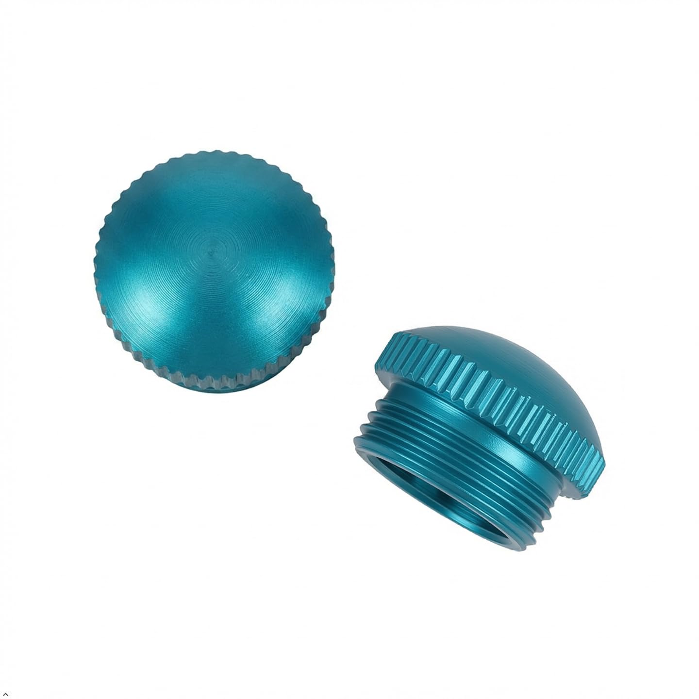 PrecisionGeek Blue Anodised Aluminium MTB/Road Bicycle Flat Pedal End Dust Caps & Axle Bolts M14×1.00 – DIY Thumb-Turn Plugs for Flat Pedals (Set of 2)