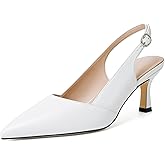 Mostrin Kitten Heels for Women Slingback Pointed Closed Toe Heels Women's Pumps Shoes for Wedding, Party, Commuting