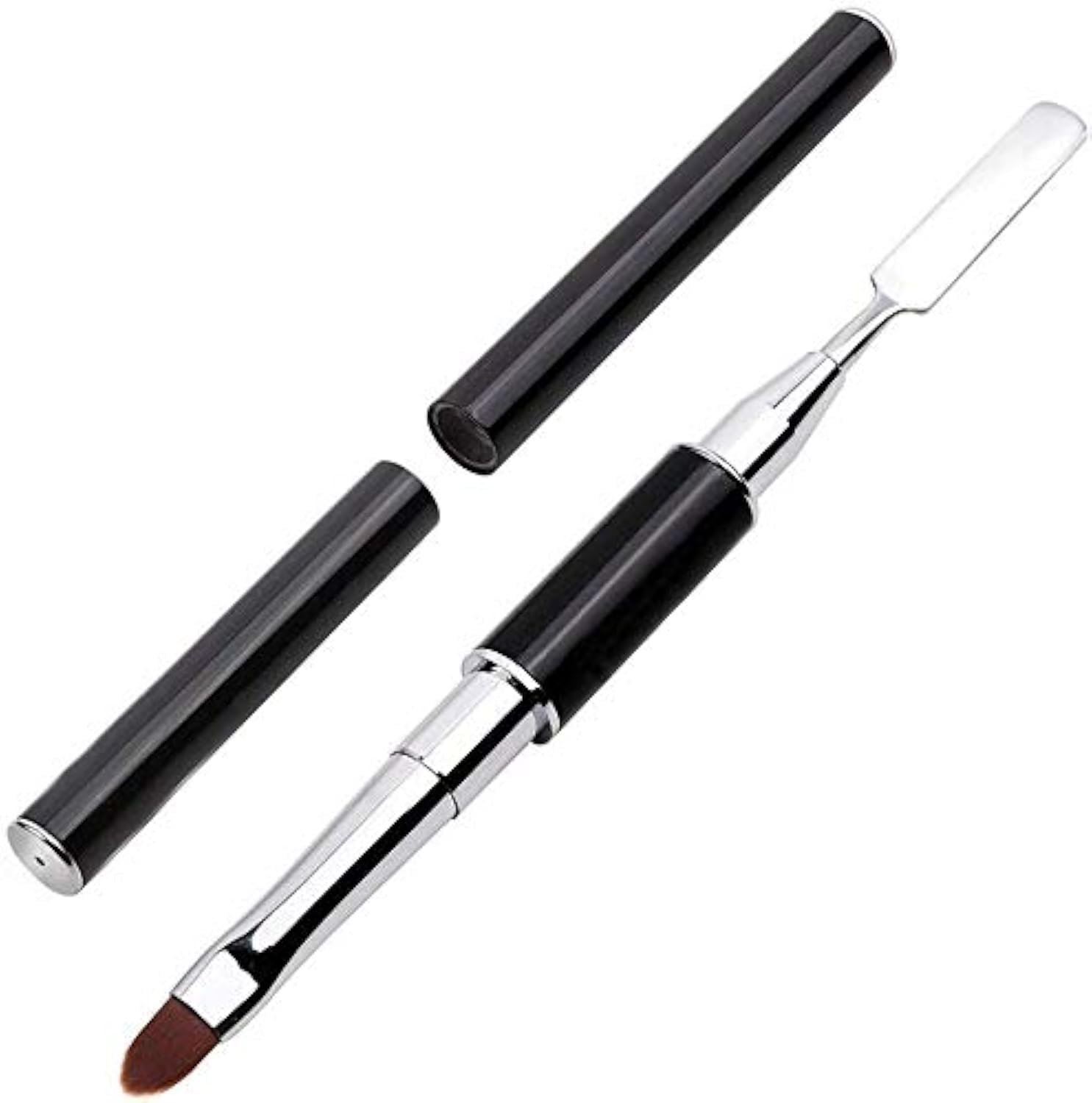 Photo 1 of PayPie Dual-Ended Polygel Brush & Picker Brush tool, 2 in 1 Stainless Steel Designs Polygel Nail Brushes Gel Nail Tool for PolyGel Gel Acrylic Nails Extension (Black)