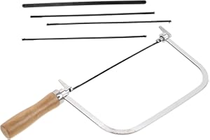 Alipis 7-Inch Coping Hand Saw with Wooden Handle and U-Shaped Frame, Small Scroll Saw for Woodworking and