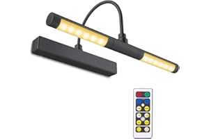 BIGLIGHT Wireless Picture Light Battery Operated, 13 Inches Artwork Light with Remote and Timer, Dimmable Display Lamp for Painting Dartboard Photo Frame Portrait Art, Black