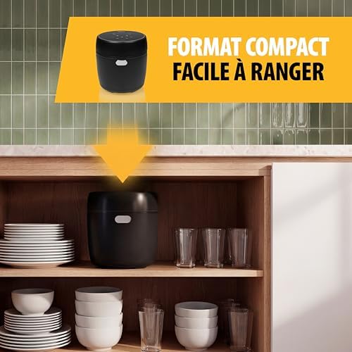 Cuiseur à Riz Numérique avec Fonction Low Carb, 8 Programmes Automatiques, Capacité de 0,6 L de Riz, Commandes Digitales, Facile à Nettoyer, RK-6238