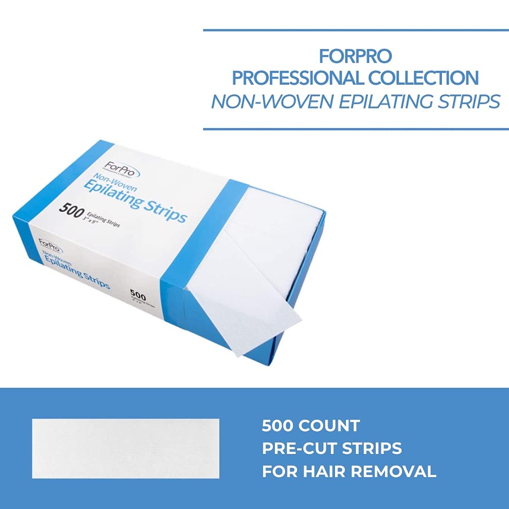 ForPro Professional Collection Non-Woven Epilating Strips, White, Tear-Resistant, Pre-Cut Strips For Hair Removal, 3