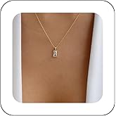 Andelaisi Boho Crystal Square Choker Necklace Gold Square Crystal Pendant Necklace Vintage Crystal Gemstone Necklace Chain Geometric Cz Square Necklace Jewelry for Women