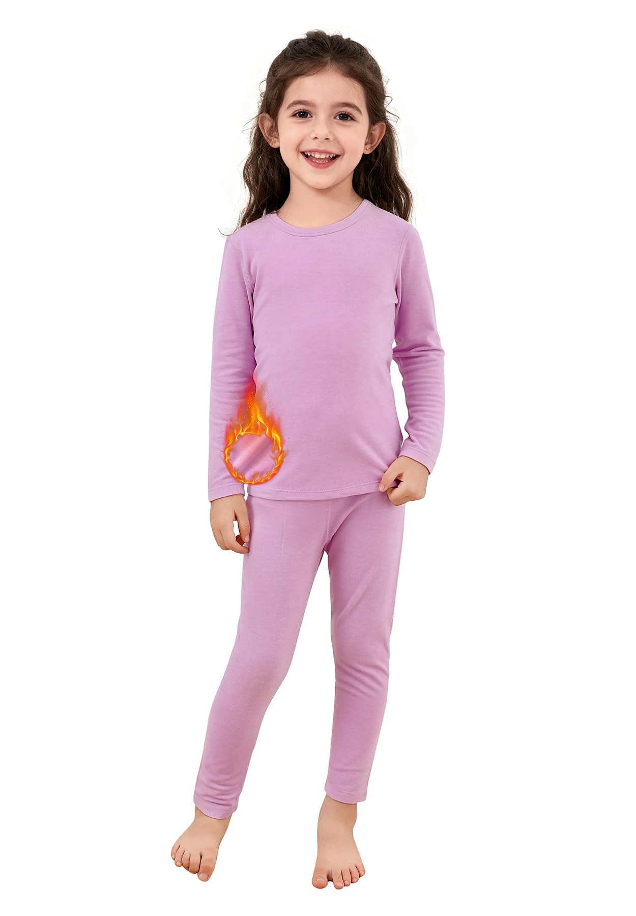Zando Girls Thermal Underwear Set for Kids 5T-6T