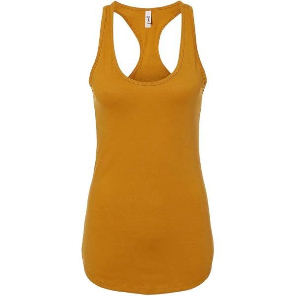 Next Level Apparel Women's Ideal Racerback Tank Top - 60% Cotton 40% Polyester Blend (Banana-Royal, X-Large)