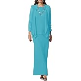 Chiffon Fall Mother of The Bride Dresses for Wedding Long Sleeve Wedding Guest Dress 2026