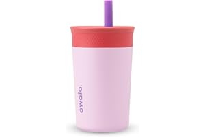 Owala Tumbler Kids Stainless Steel Water Bottle 12 oz Lilac Rocket | Insulated | Spill-Resistant Lid | Reusable Straw | Double-Wall Vacuum Insulation | Cup-Holder Friendly product image