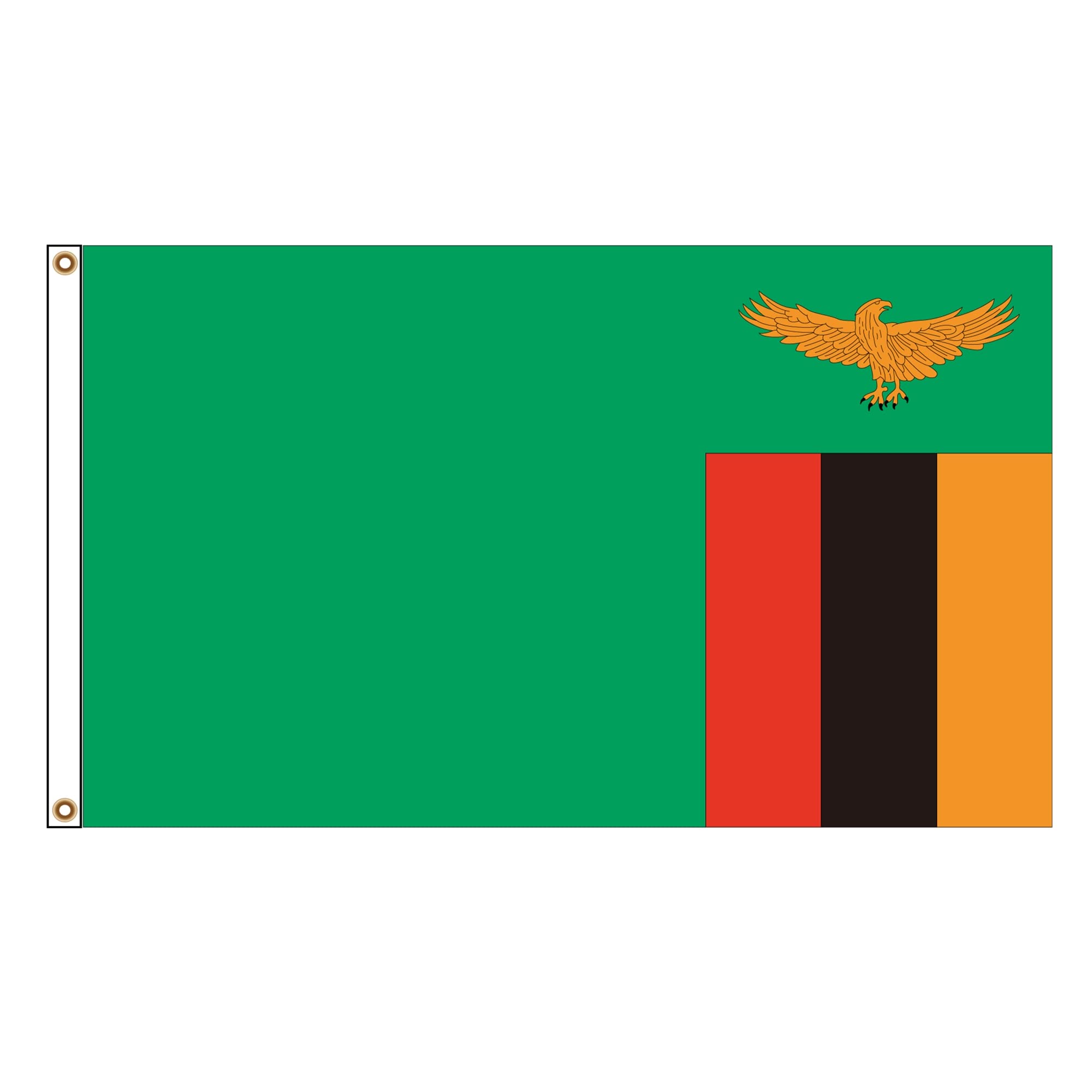 PinkDisplay Africa flag (Zambia)3x5ft(90x150cm) eyelets and double stitches